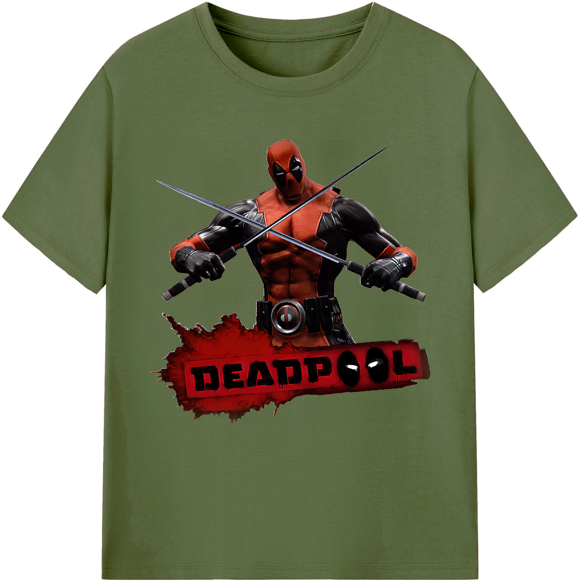 （画像用） Deadpool デッドプール 綿100％半袖Tシャツ（フロントプリント）
